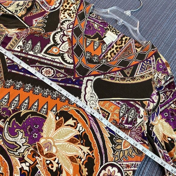 Chico's Size 2 Paisley Print Tunic with Bell Sleeves - Picture 6 of 8
